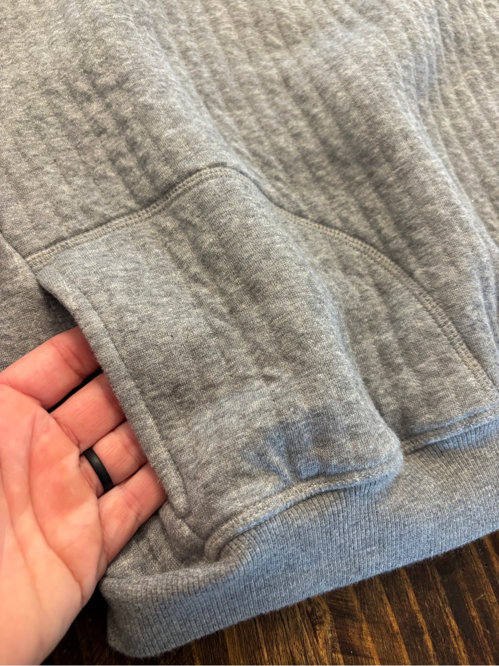 NWT OFFLINE by Aerie Gray Crewneck Pullover Sweatshirt Thumbholes Pockets S - Picture 6 of 13